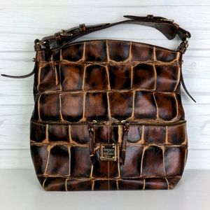 Dooney & Bourke Croc Embossed Large Dillen Pocket